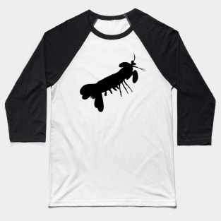 Peacock mantis shrimp (Odontodactylus scyllarus) silhouette Baseball T-Shirt